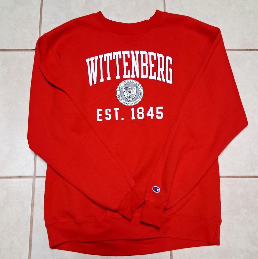 CHAMPION SCARLET Wittenberg University Crew Sweatshirt